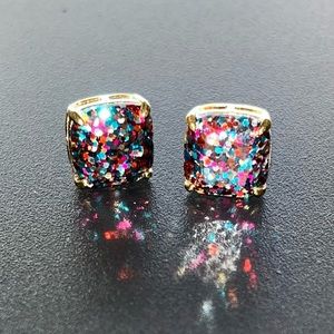 Kate Spade Glitter and gold, square earrings